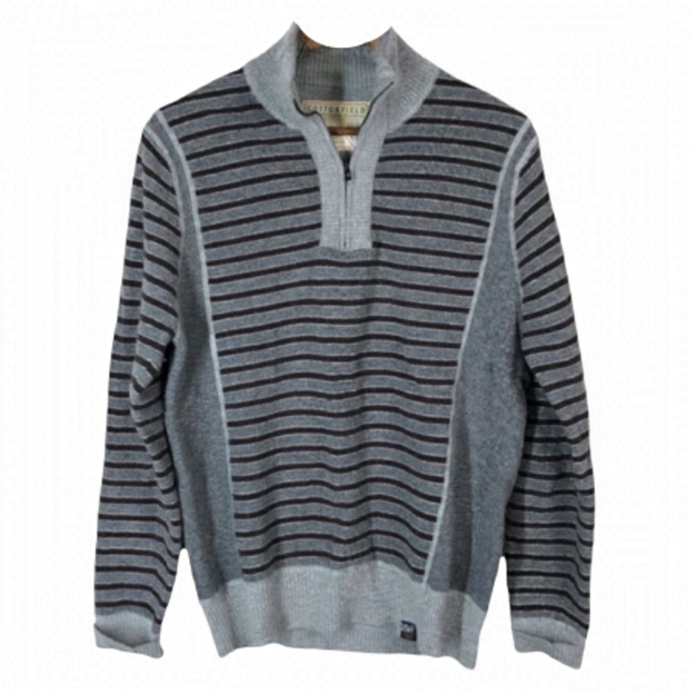 Cottonwood Vintage Grey Long Sleeve 1/4 Zip Wool Blend Sweater size XL